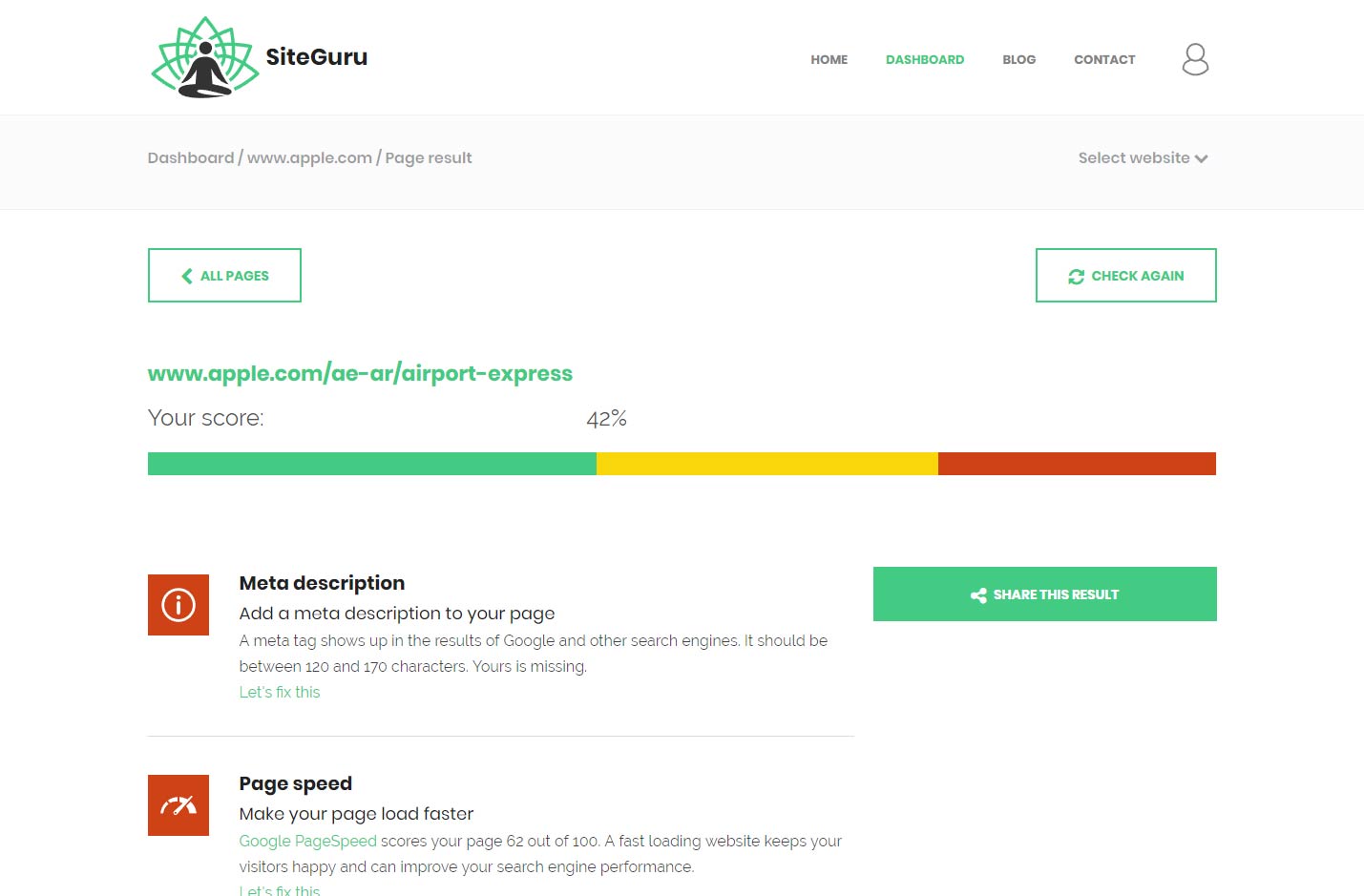 SEO Score web analyzer tool