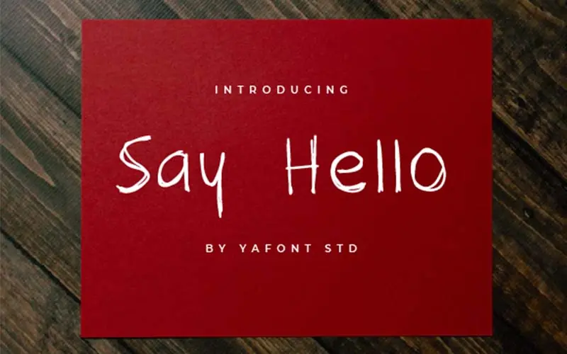 Say Hello Font
