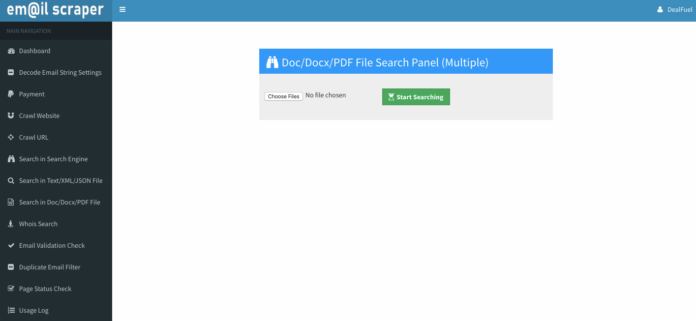 The Most Powerful Email scraper Doc Search Panel - website crawler tool