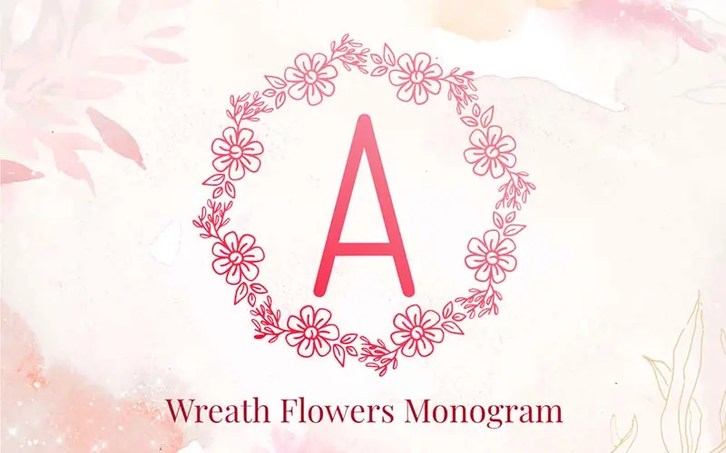 Wreath Flowers Monogram