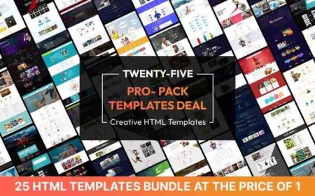 Different types of HTML templates in the collage of templates