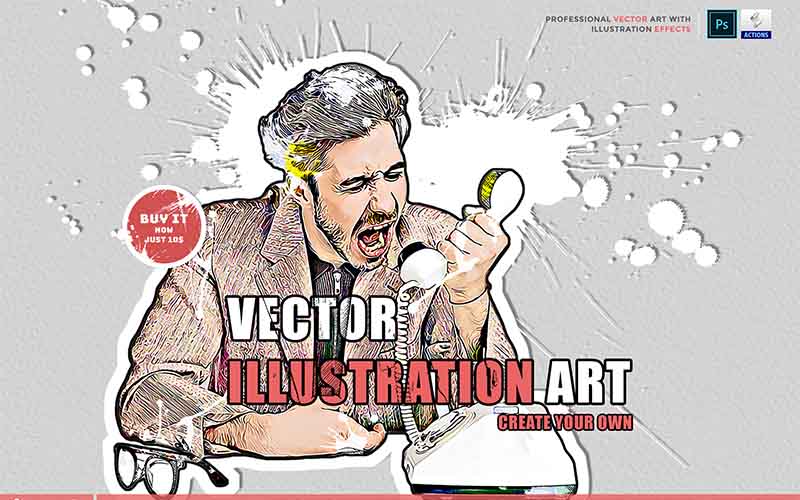 man screaming at a phone with vector illustration effect applied