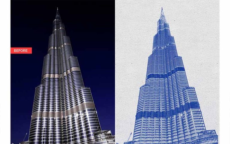 Architect Blueprint - Best Photoshop Actions