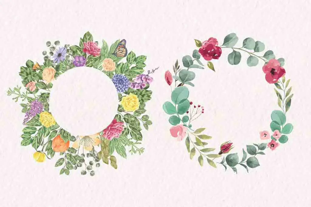 watercolor illustration of Vintage Flower Frame