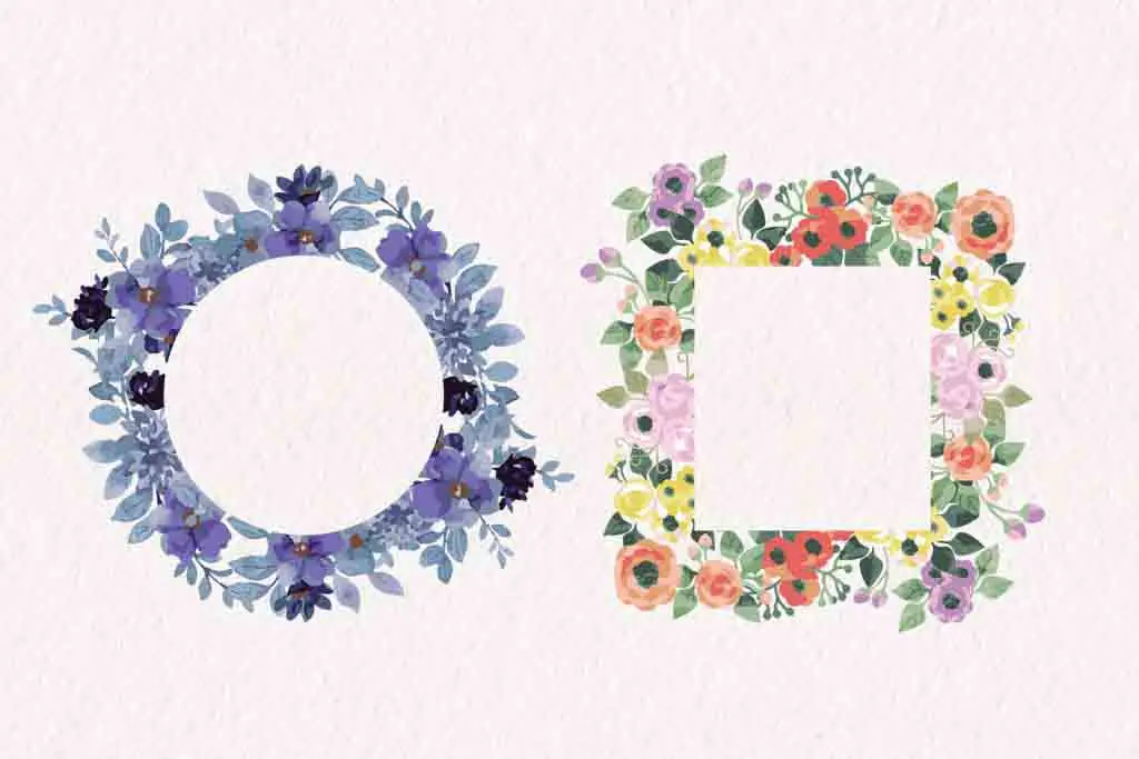 Blue Flower Frame watercolor