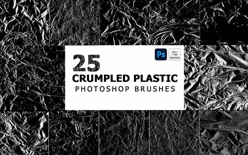 crumpled plastic ps brushes