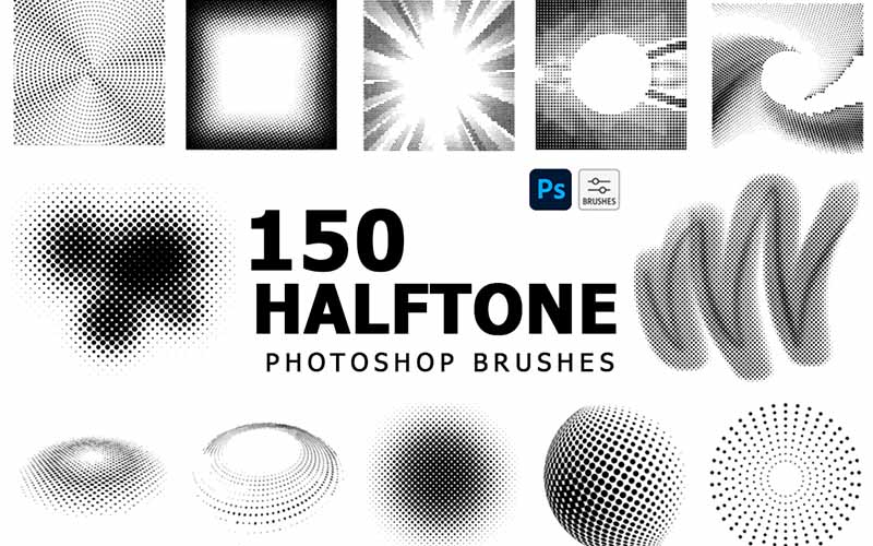halftone ps brushes