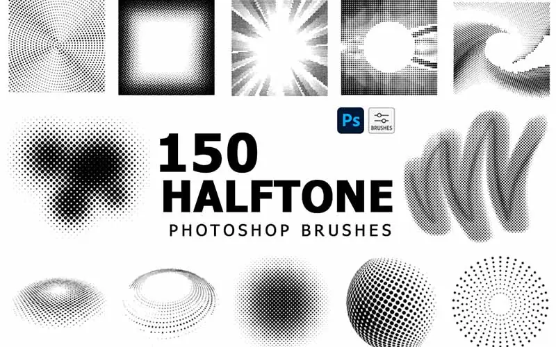 halftone ps brushes