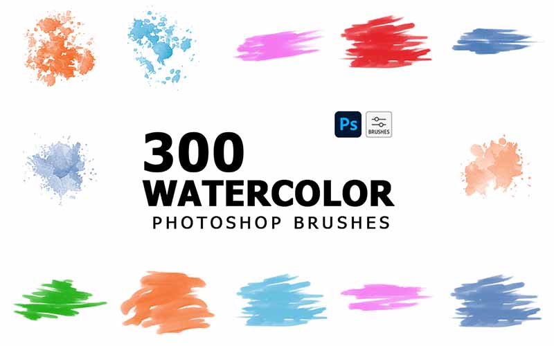 watercolor brushes banner