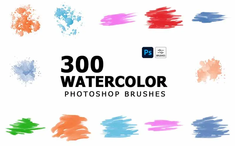 watercolor brushes banner