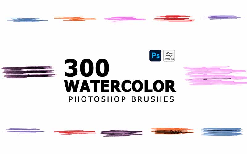 watercolor brushes banner