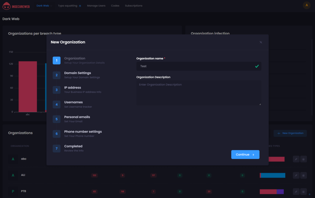 insecureweb - dark web monitoring tool setup