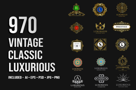 970 Vintage, Classic, Luxurious Illustrations Set Feature Image