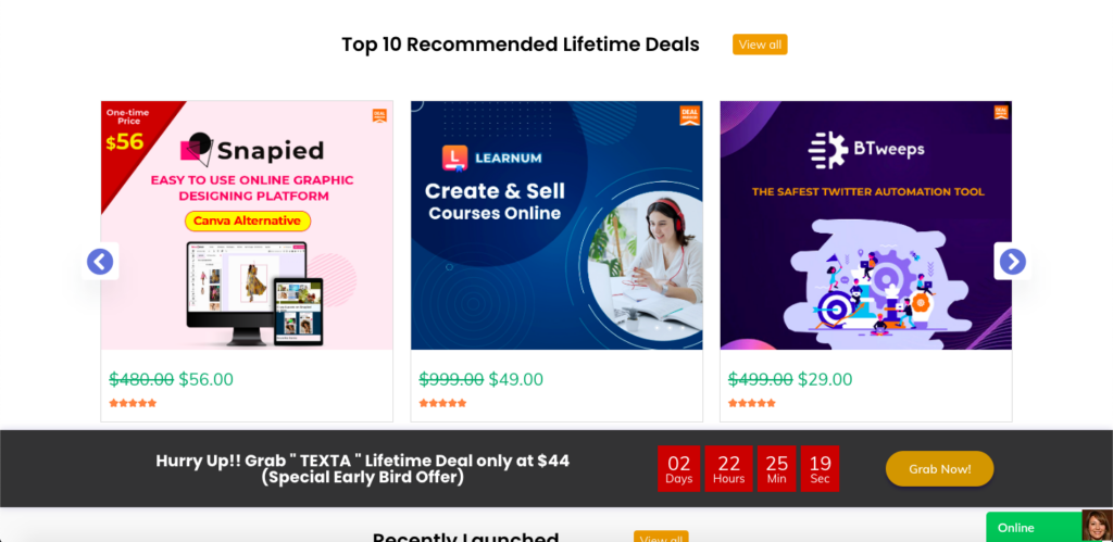 DealMirror Website homepage UI screenshot