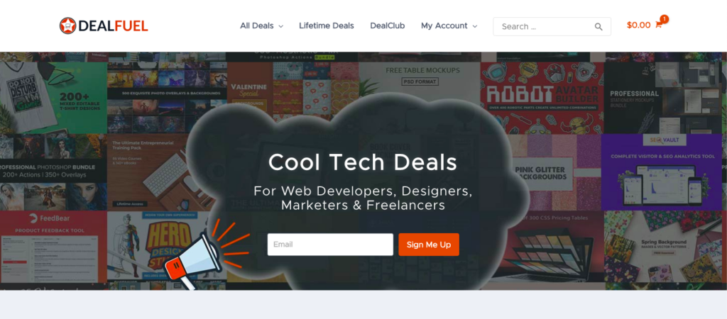 DealFuel Website homepage UI screenshot