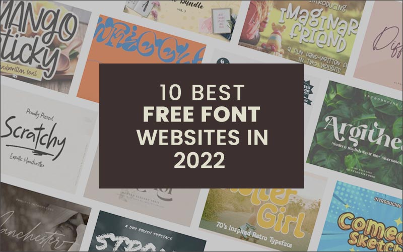 Collage of 10 best free font websites - Banner Image