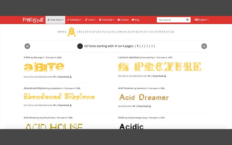 Fontasy- free font website