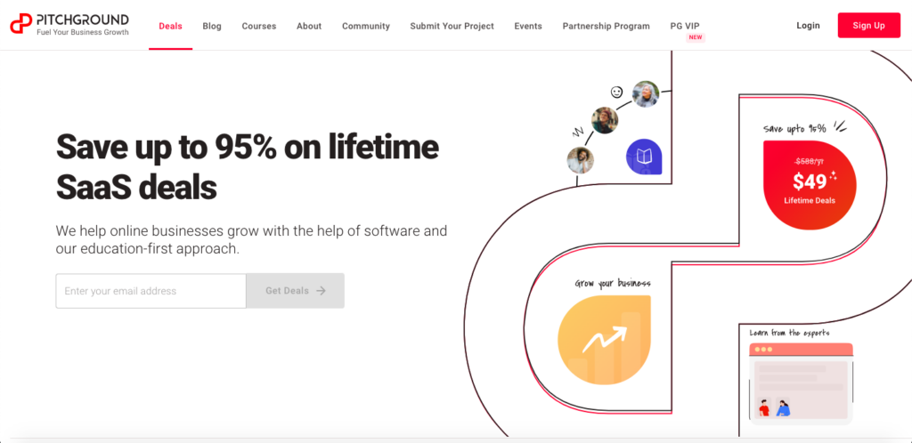 PitchGround Website homepage UI screenshot