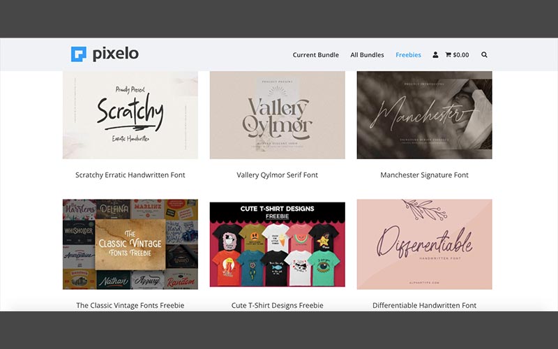 pixelo - free font websites