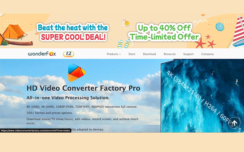 WonderFox video editor banner with typography