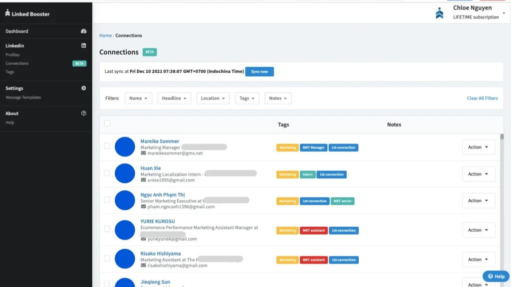 Linked Booster - connection Management UI