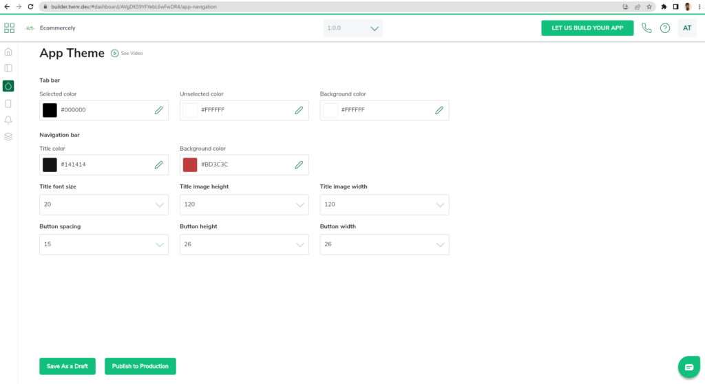 Twinr customize page