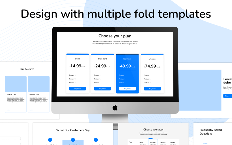 Multiple subscription plans being displayed on a monitor