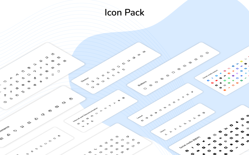 Icon pack on display for UI kit bundle