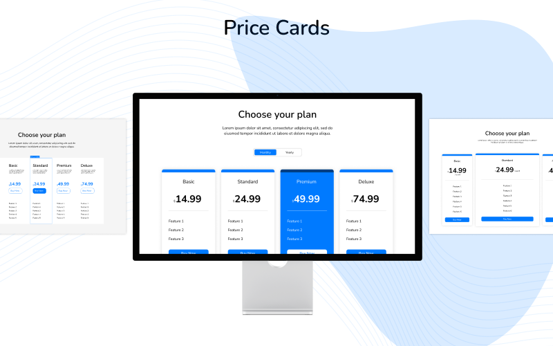 Multiple subscription plans displayed on monitor