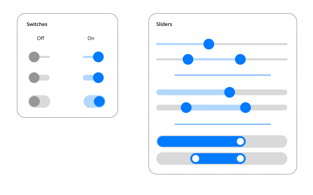 Switches and Sliders - UI Elements Preview