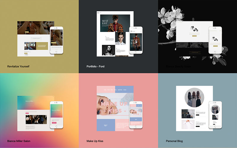 A collage of website templates