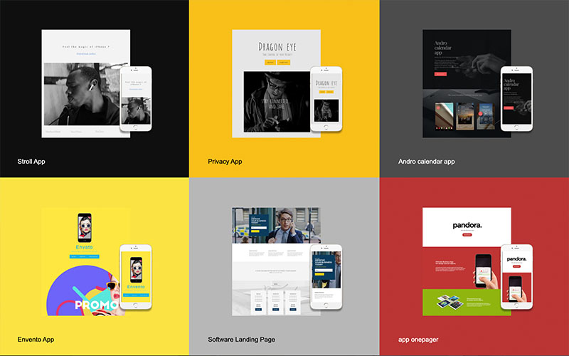 Collage of templates for website