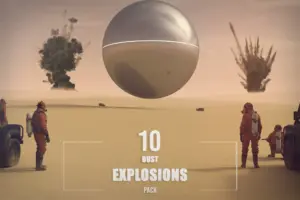 2 people ina suit standing on a dusty ground -10 Dust Explosions Pack