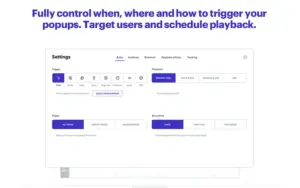 Popup builder settings with typography