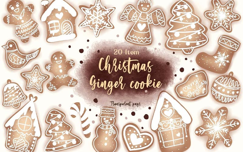 20 items of christmas ginger cookies 