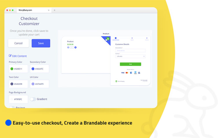 Easy-to-Use checkout using Muny Buny to sell online