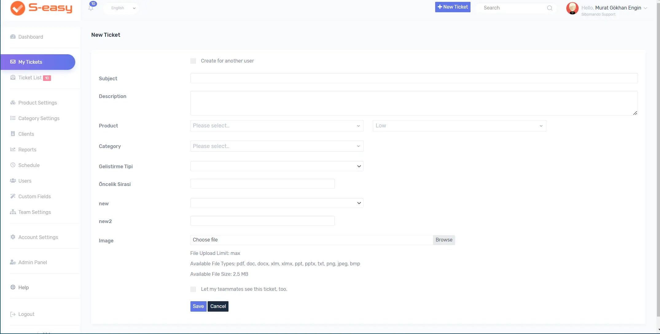 New Ticket System