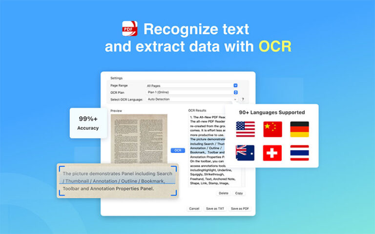 PDF OCR for Mac with 90+ languages supported