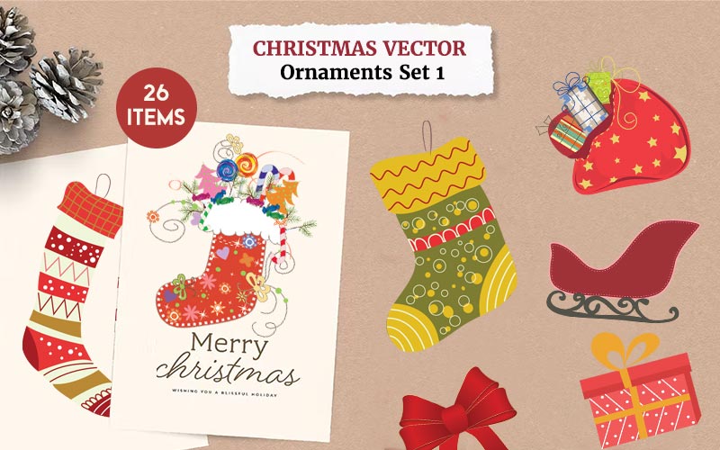 26 items christmas vector ornaments set-1