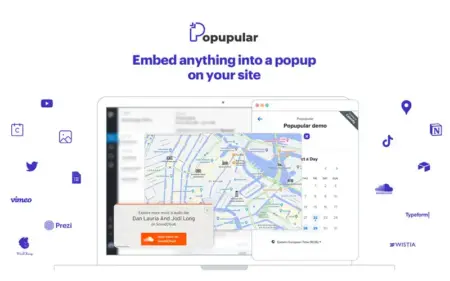 Popupular banner with a mix of features included in the product