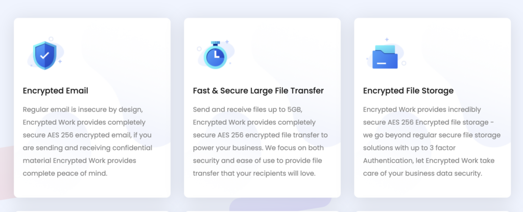 Features in which encrypted work is the best