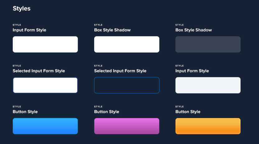color styles preview