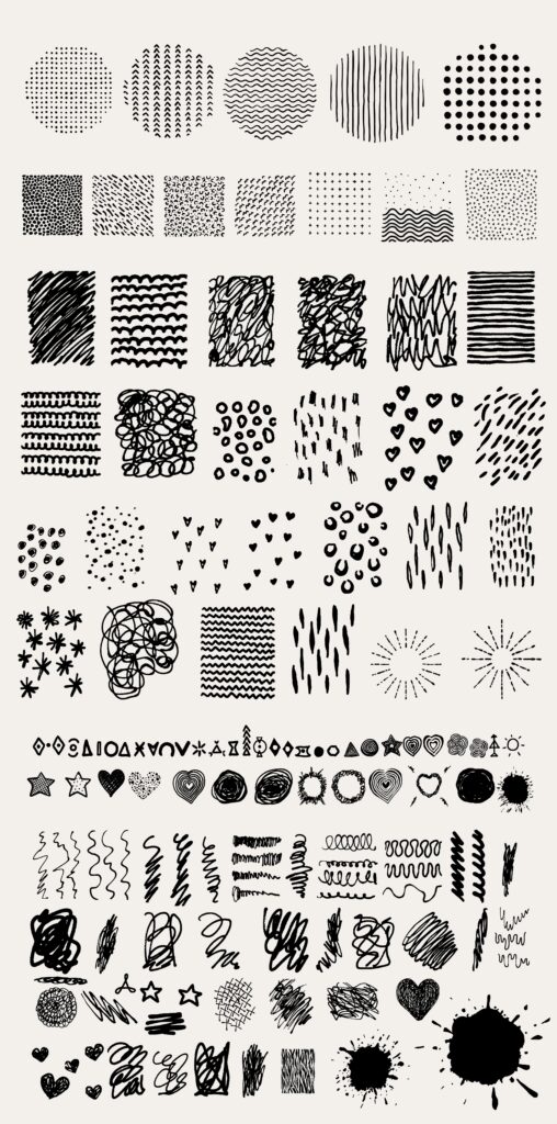 A collection of scaled ink for 2000+ Mega Illustrator Elements Bundle