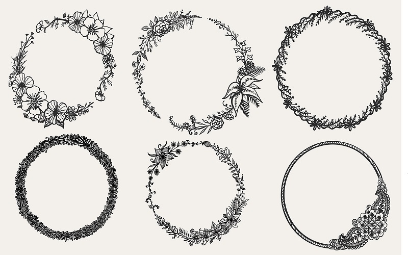 A collage of wreaths for designing