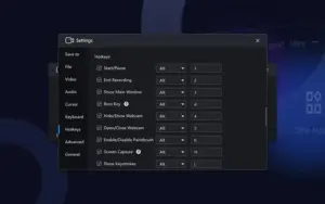 Hotkeys of RecMaster
