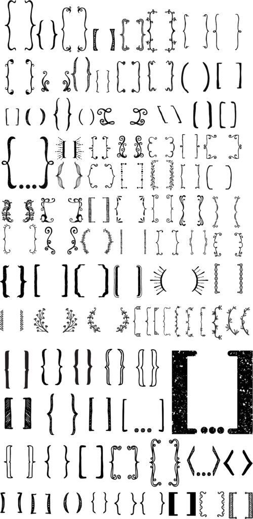 Brackets in different design in 2000+ Mega Illustrator Elements Bundle