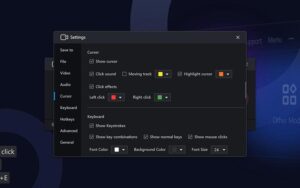 Cursor Settings of RecMaster - screen recording tool