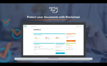 Certyfile - Blockchain Certification - Dashboard View on a Laptop Screen