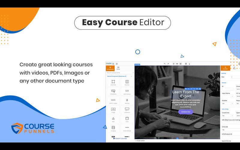 Course Editor Of CourseFuneels Pro - Best Online Course Builder