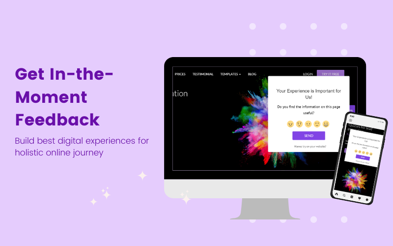Mockup of a desktop and a phone to show the feedback page for this Quiz Builder Software